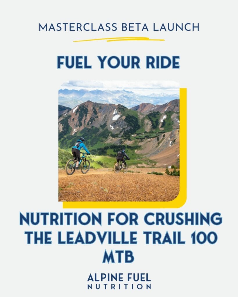 advertisement for Leadville Trail 100 MTB nutrition masterclass
