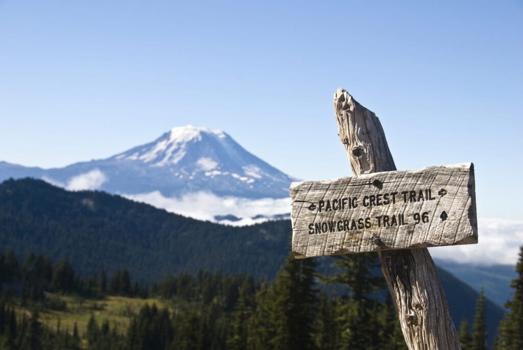 image of a sign on the Pacific Crest Trail